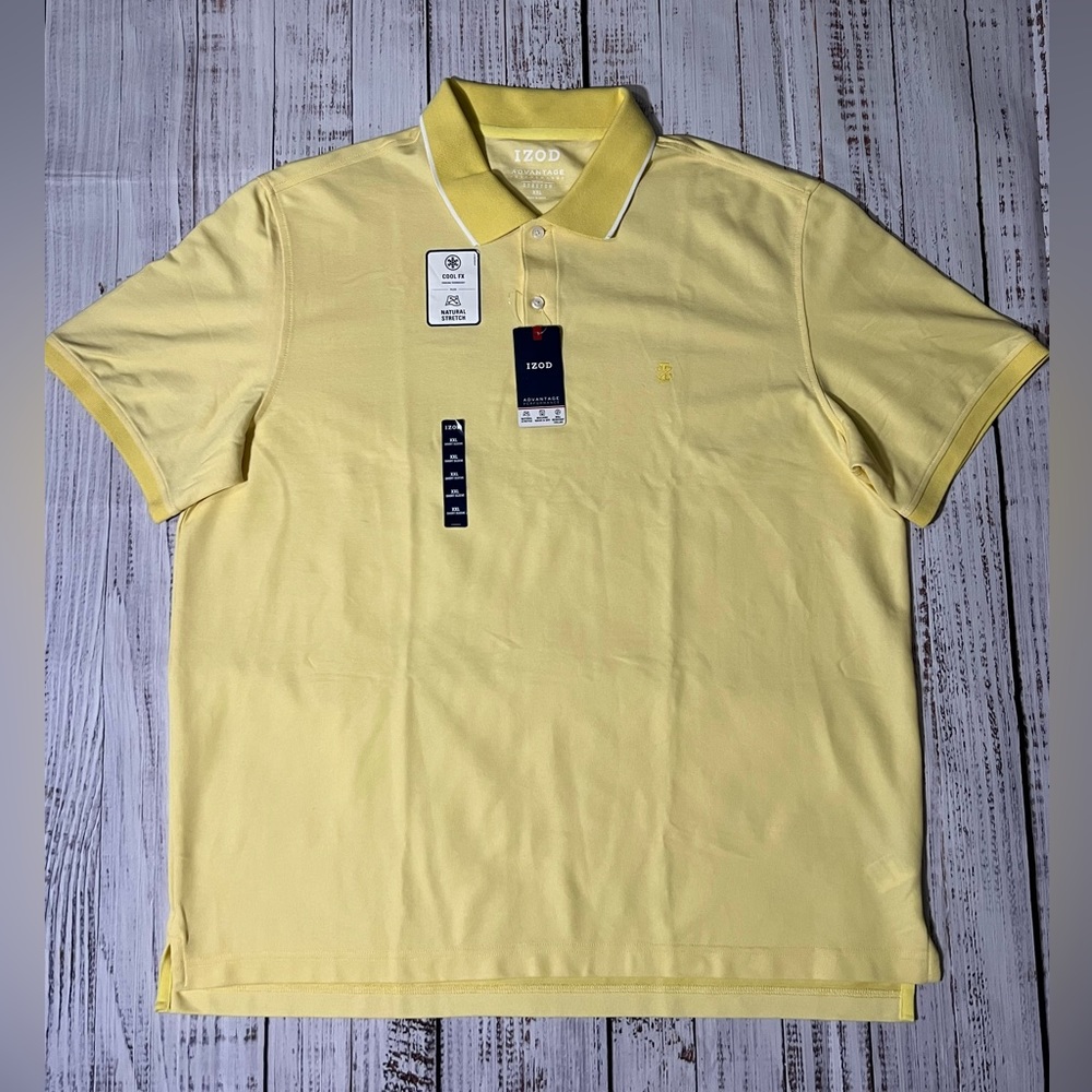 IZOD Advantage Performance Solid Polo, Men’s Big & Tall XXL Yellow Cream